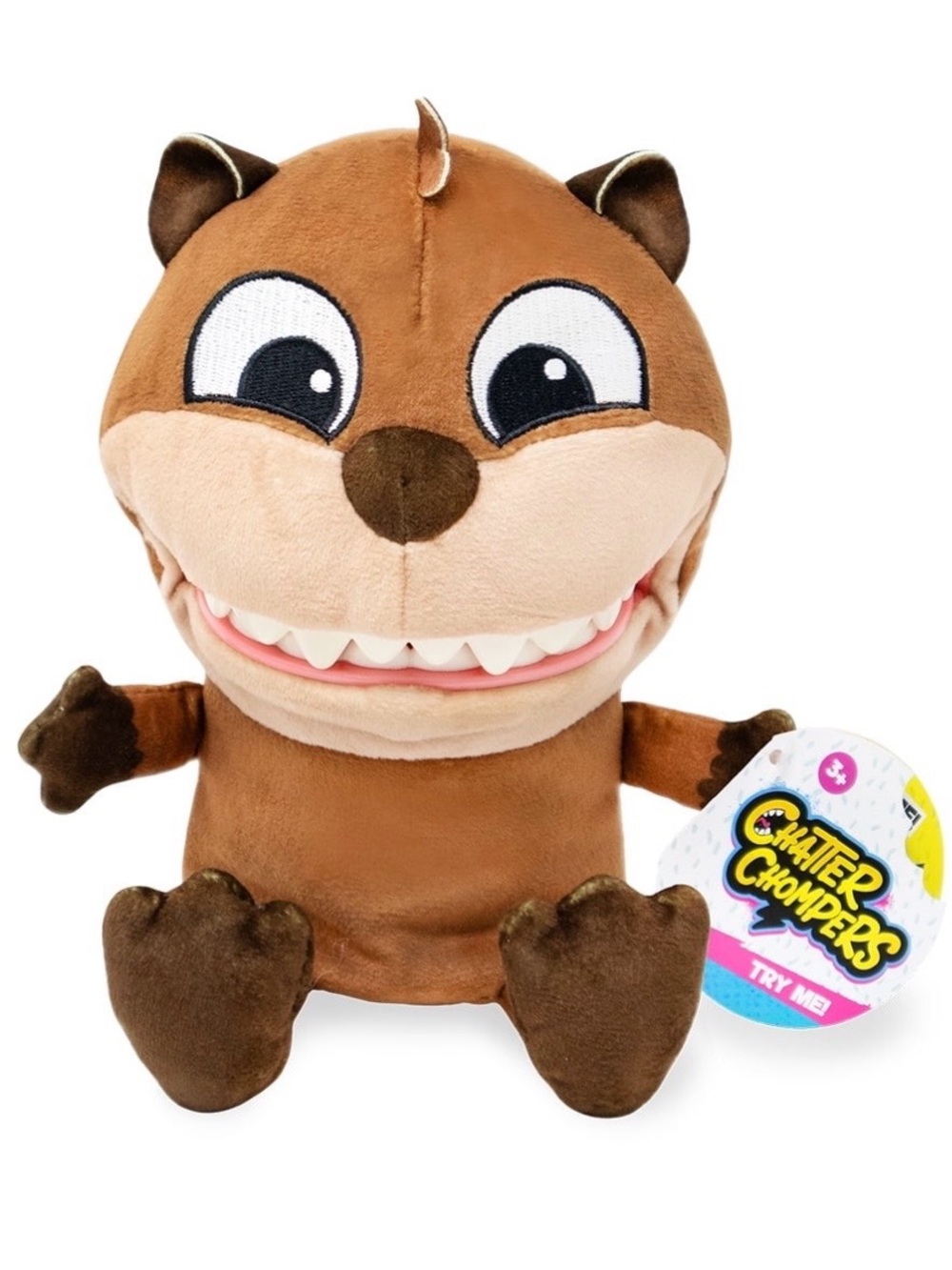 Chatter Chompers Beaver Plush 6.5", Interactive Collectible Toy, Funny Sound Eff